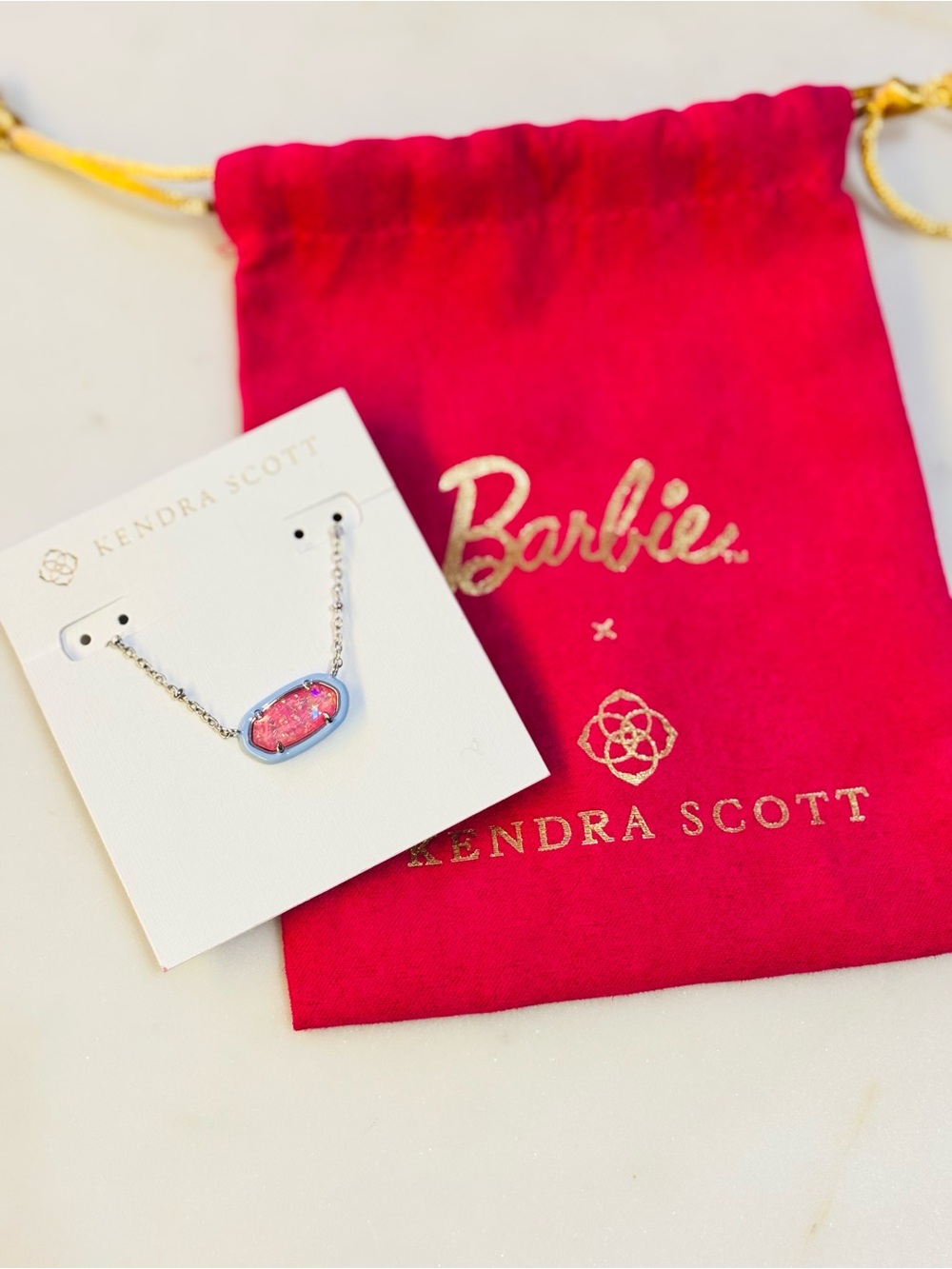 Barbie x Kendra Scott Ultra Rare SILVER Necklace NWT & Dustbag